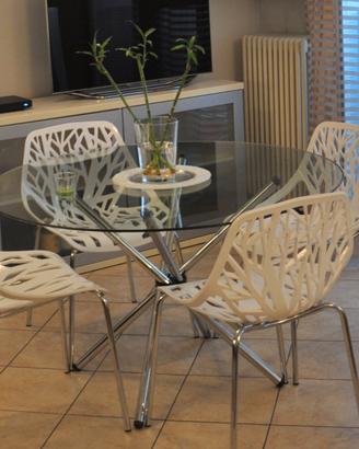 set di design contemporaneo tavolo e 4 sedie