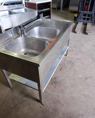 Lavello professionale 2 vasche 140x70