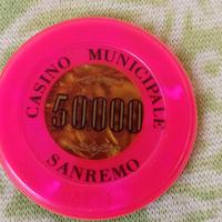 Fiches  50000 lire . Casinò Municipale di Sanremo