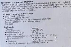 Barbecue a gas con 3 fiamme BERGER .