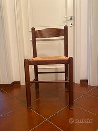 4 SEDIE IMPAGLIATE IN LEGNO MASSELLO