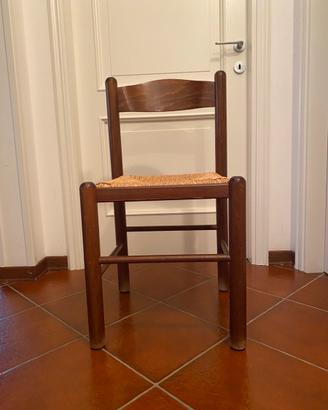 4 SEDIE IMPAGLIATE IN LEGNO MASSELLO