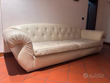 Divano in pelle bianco 4 posti