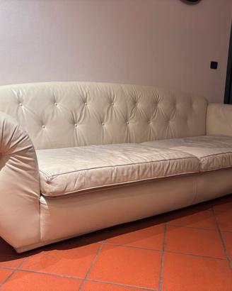 Divano in pelle bianco 4 posti