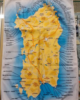 Asciugamano strofinaccio 66x45cm stampa Sardegna