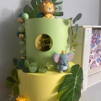 Torta Scenografica e set piatti Giungla