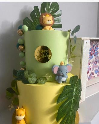 Torta Scenografica e set piatti Giungla