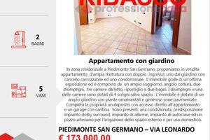 Appartamento con doppi servizi,deposito+giardino