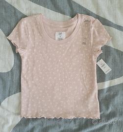 Maglietta rosa fiorellini GAP taglia 8 nuova