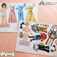 Vintage 1950 2 Cartoncini Bambole Ritagliare NUOVI