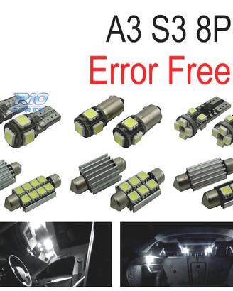 KIT 12 LAMPADE LED INTERNE PER AUDI A3 S3 8 P 06-1