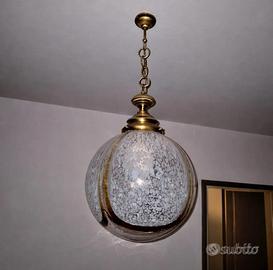 Lampadario in vetro artistico