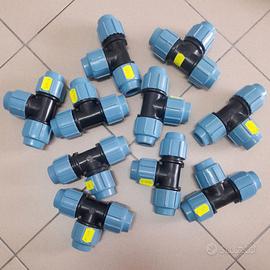 10 pz. raccordo a tee per tubo in polietilene 25mm