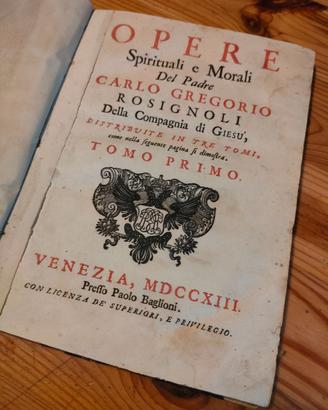 Libro antico opere spirituali e morali