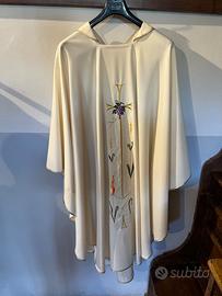 Casula sacerdote bianca 100% lana