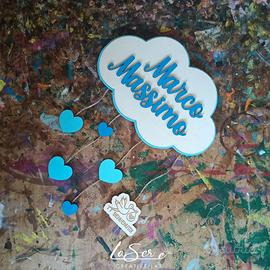 Fiocco nascita personalizzato in legno 