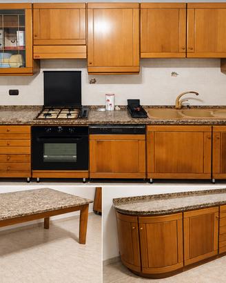 Cucina Scavolini in legno + tavolo e mobile