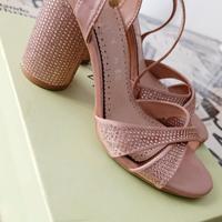 Sandali donna Kharisma vera pelle satin rosa 