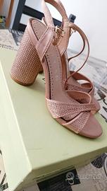 Sandali donna Kharisma vera pelle satin rosa 