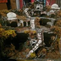 paesaggio presepe  con luci