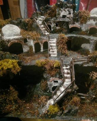 paesaggio presepe  con luci