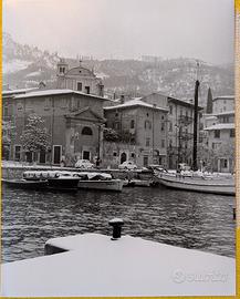Foto D'epoca Bianco E Nero Malcesine neve