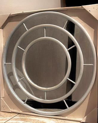 Specchio rotondo bianco shabby