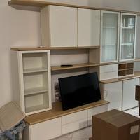 mobile sala bianco e legno