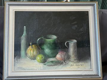 Elegante dipinto olio su tela Isa Albini