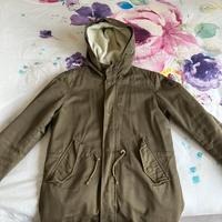 Bombogie Parka Verde Oliva Cappuccio Pelo Tg S