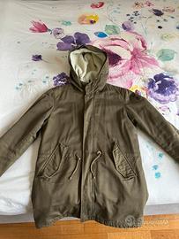 Bombogie Parka Verde Oliva Cappuccio Pelo Tg S