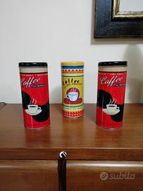 Set barattoli di latta per il caffè 