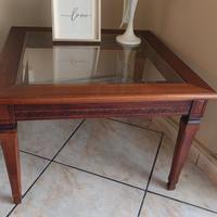 tavolino legno e vetro