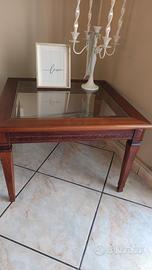 tavolino legno e vetro