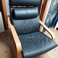 Sedia POANG IKEA pelle e betulla