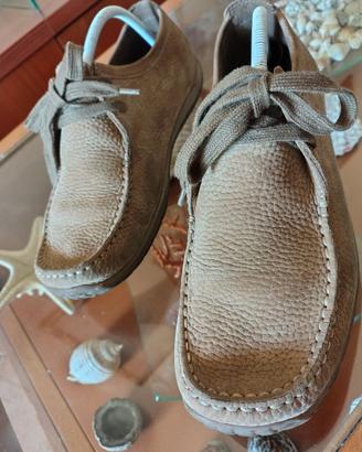 Scarpe uomo GEOX Respira beige con lacci taglia 45
