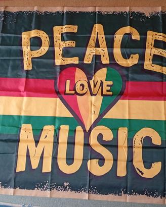 BANDIERA PEACE LOVE MUSIC