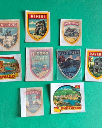 Lotto 9 Decalcomanie/Adesivi Turistici Vintage 