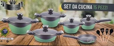 batteria pentole 15 pezzi bavaria anti aderente 