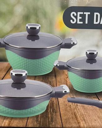 batteria pentole 15 pezzi bavaria anti aderente 