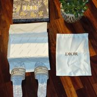 Sandalo flat con fascia in tessuto - Toile de Jouy