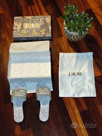 Sandalo flat con fascia in tessuto - Toile de Jouy