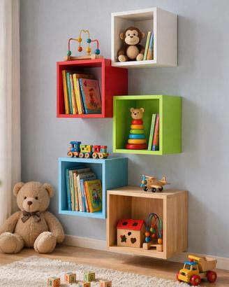 Set 4 moduli colorati  da parete IKEA, cameretta