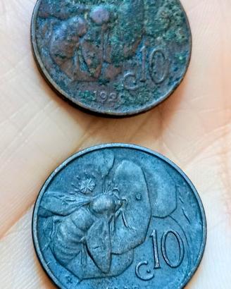 Regno d'italia, 10 Centesimi "APE", 1920 e 1928