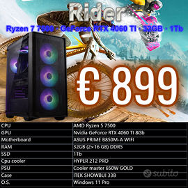 Ryzen 5 7500 - RTX4060 TI 8Gb - 32Gb - 1Tb