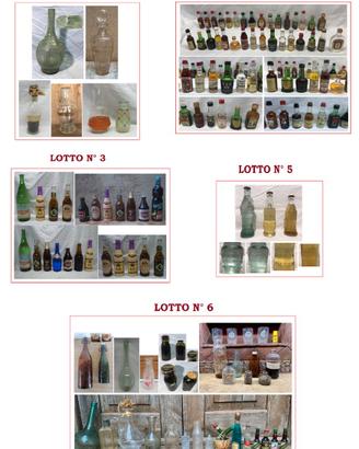 Lotto bottiglie miste mignon ampolla damigiana