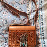 Borsa in cuoio stile indiano 