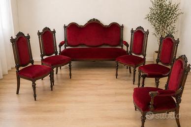 Salotto antico '800 completo - 6 pezzi