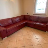 Divano in pelle ad angolo