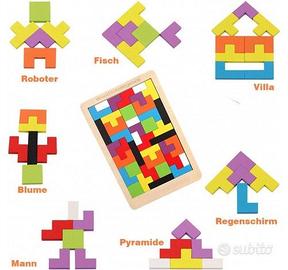 TETRIS Gioco-Puzzle in legno "POLIMINI"